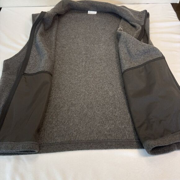 Columbia Men’s XL Gray Fleece Vest Full Zip Sleeveless Outdoor Hiking Jacket - Picture 8 of 8
